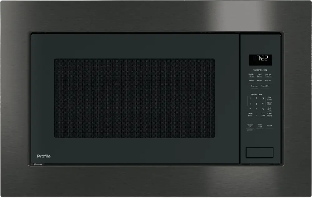 PEB7227+JX7230-BSS GE Profile Microwave and Trim Kit - 30 inch Black-1