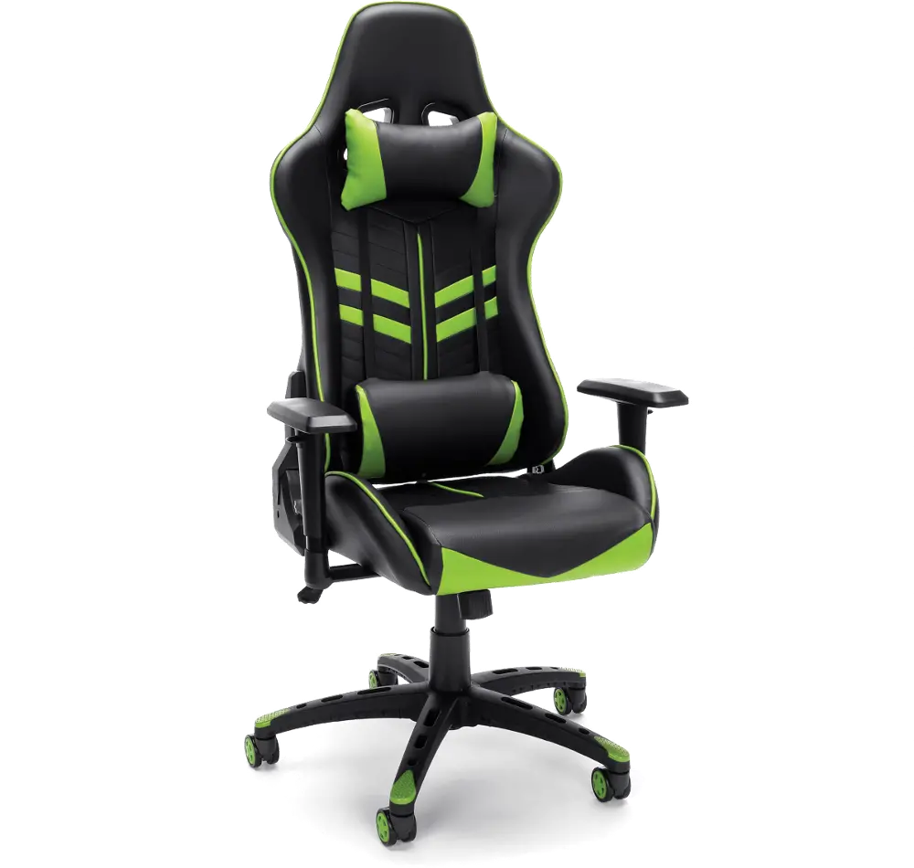 Racing Style Green and Black Gaming Chair - Essentials-1