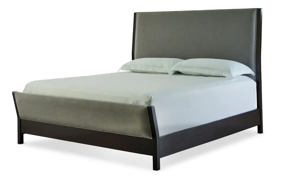 Modern Gray and Dark Brown King Upholstered Bed - Crosby Street-1