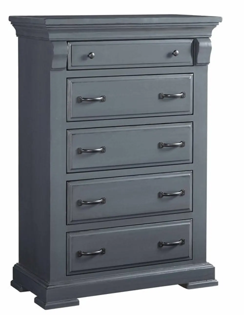Classic Traditional Slate Blue Chest of Drawers - Everly-1