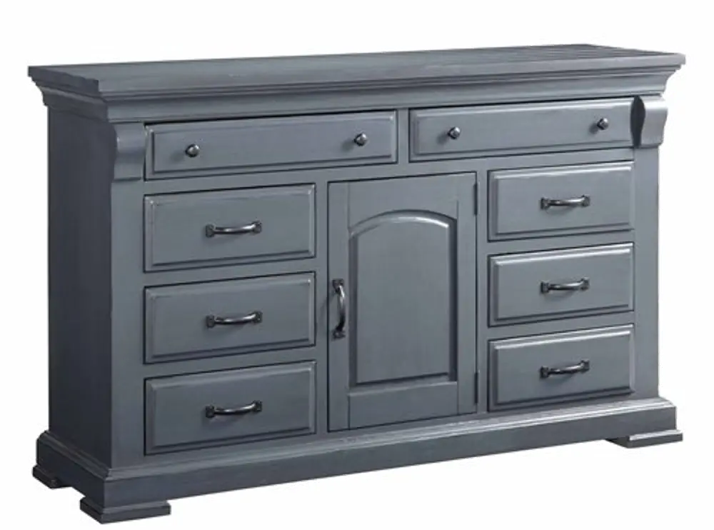 Classic Traditional Slate Blue Door Dresser - Everly-1