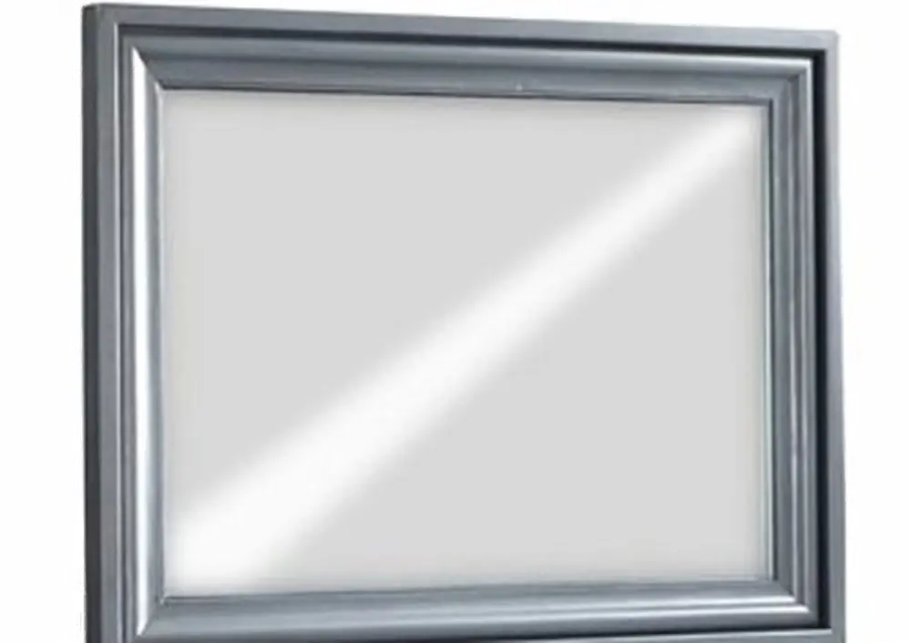 Classic Traditional Slate Blue Mirror - Everly-1