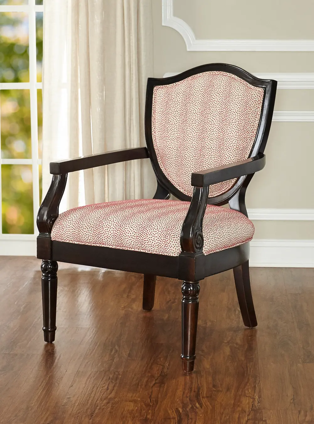 Classic Red Dot Accent Chair - Charlotte -1
