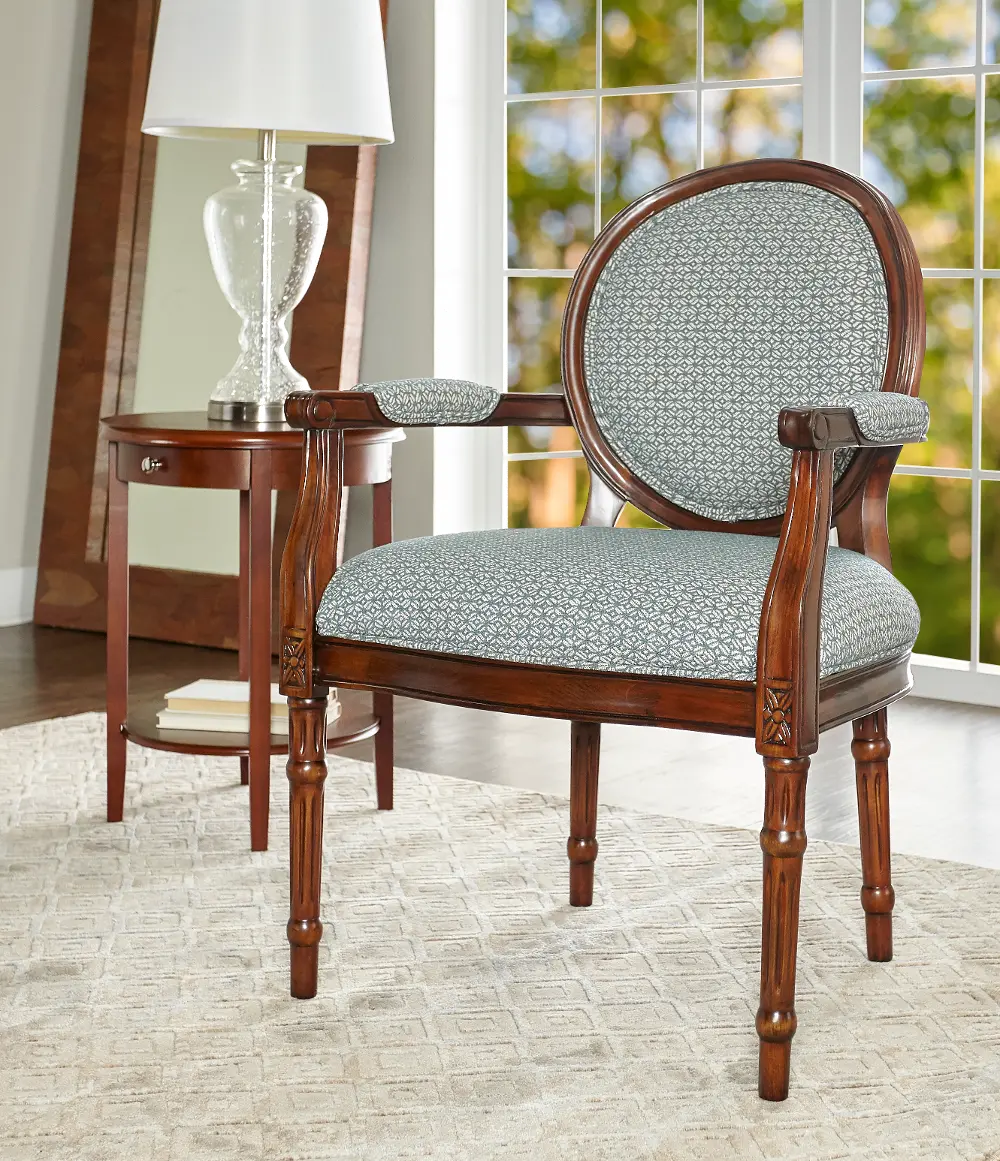 Belle Traditional Blue Accent Chair-1