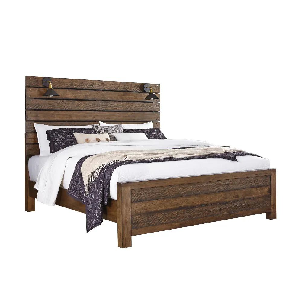 Reclaimed Modern Brown Queen Bed - Dakota-1