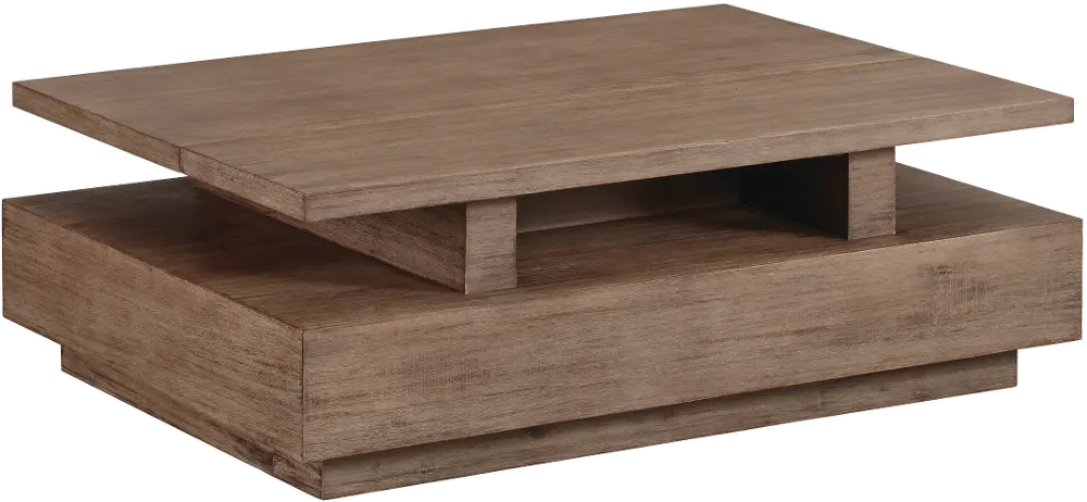 Rustic Brown Lift Top Coffee Table with Storage - Slade-1