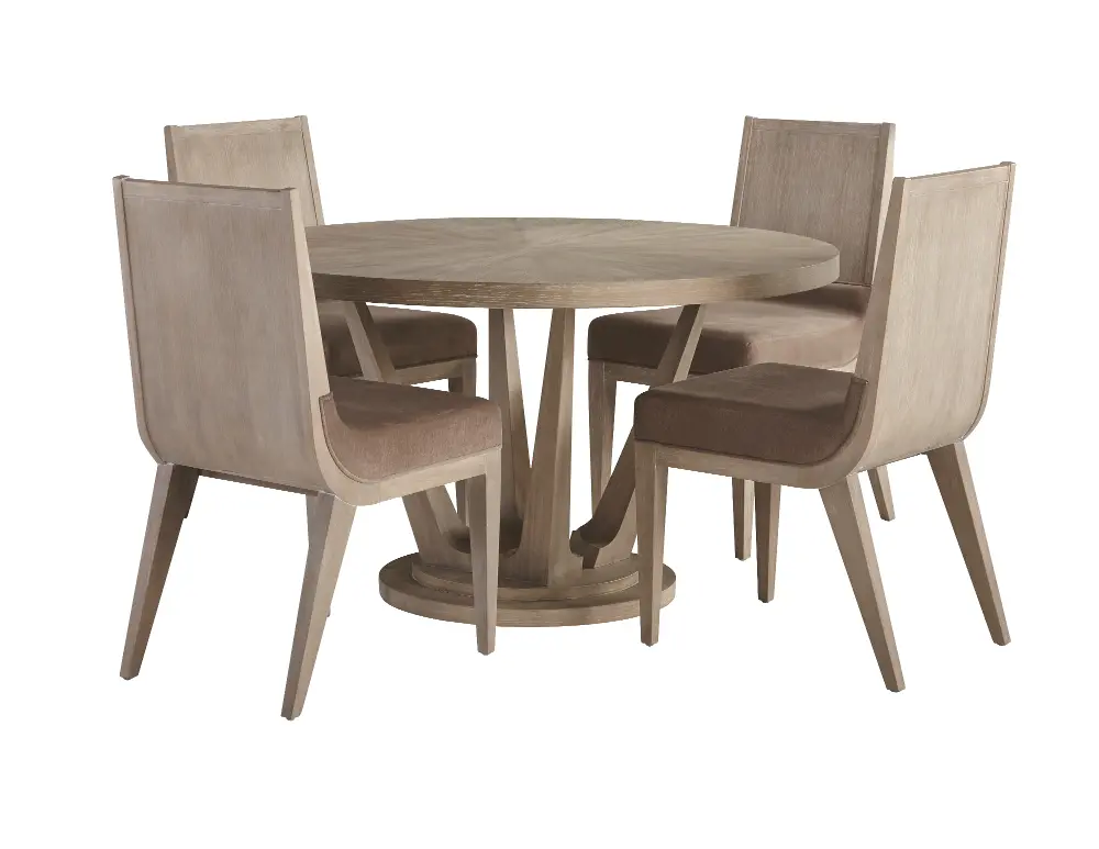 Frosted Ash Round 5 Piece Dining Set - Alexandra-1