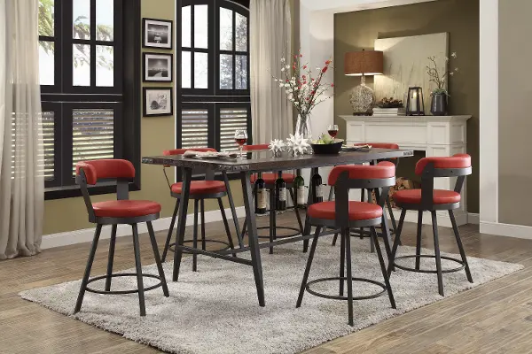 5 Piece Counter Height Dining Set, Modern Dining Table Counter Height