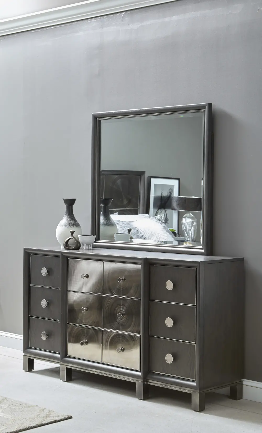 Contemporary Black and Nickel Dresser - Radiance Space-1