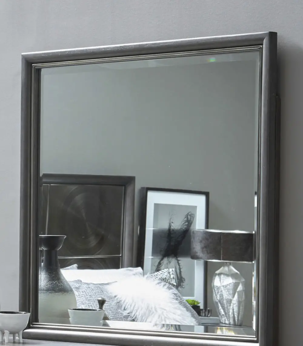 Contemporary Black and Nickel Mirror - Radiance Space-1