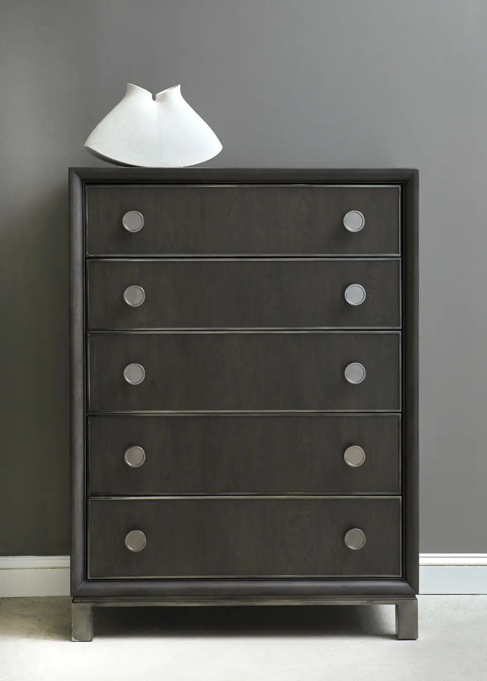 Contemporary Black and Nickel Chest of Drawers - Radiance Space-1