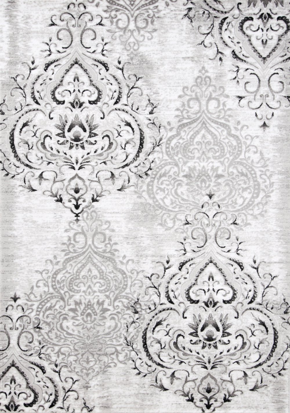 110934466 3 x 5 Small Elegant White and Gray Area Rug - Plat sku 110934466