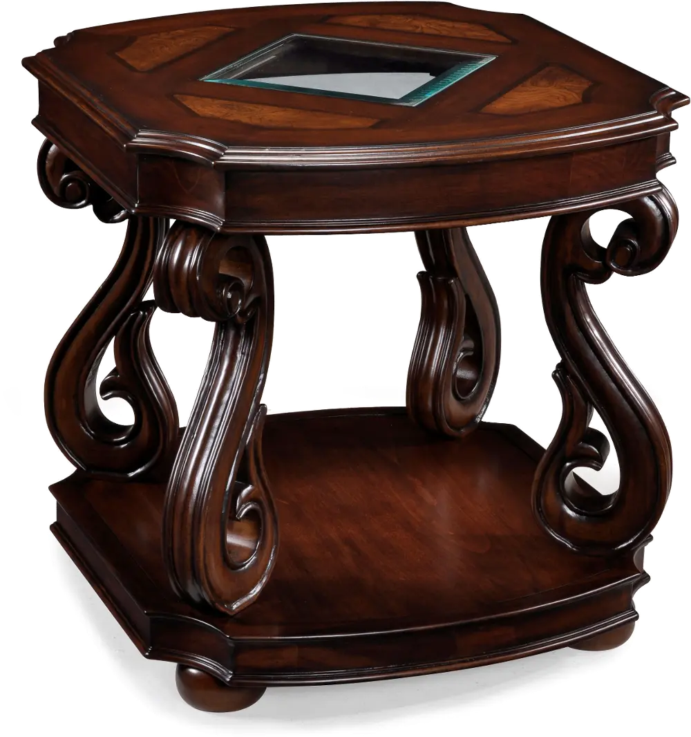 Traditional Italian Brown End Table - Harcourt-1