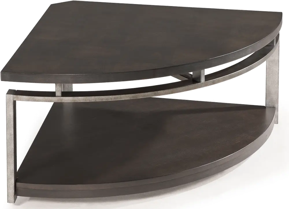 Contemporary Sleek Black Pie Shaped Coffee Table - Alton-1