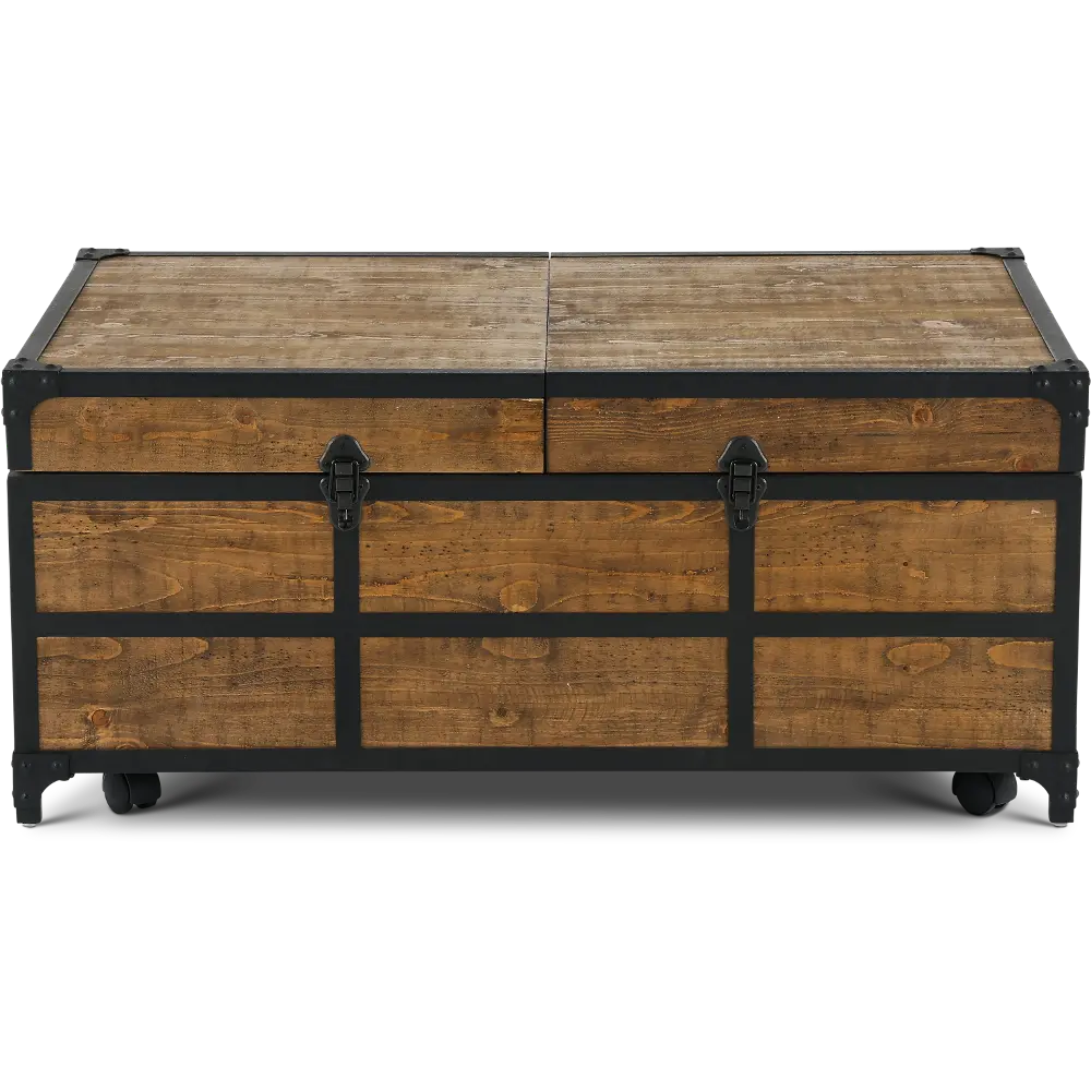 Maguire Vintage Brown Expandable Coffee Table with Storage-1