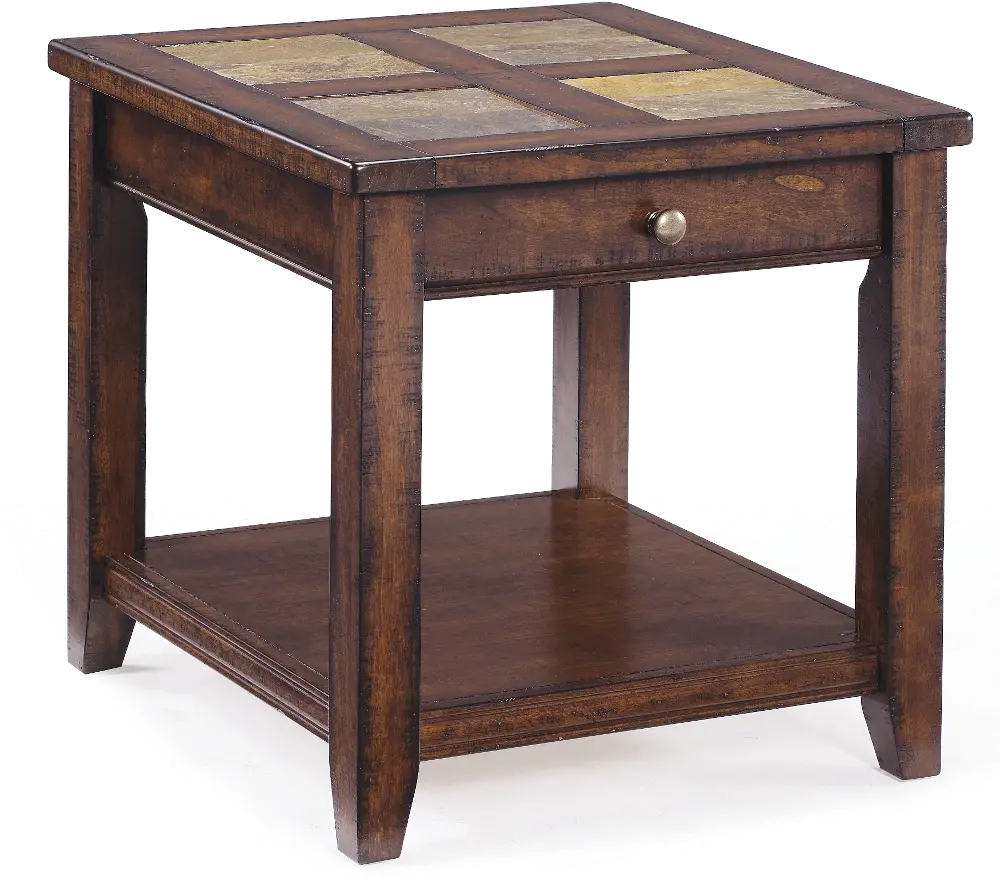 Antique Brown End Table - Allister-1