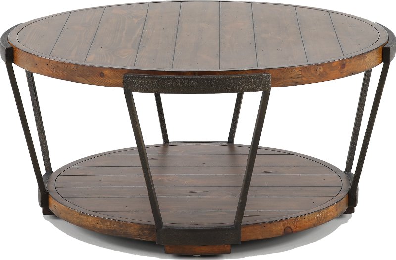Yukon Antique Rustic Brown Round Coffee, Antique Round End Tables