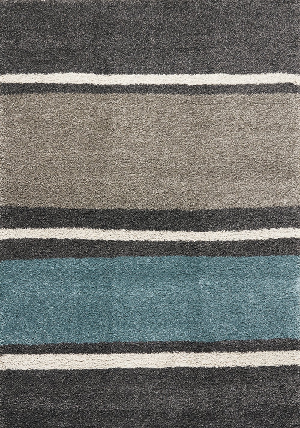 110936050 5 x 8 Medium Striped Gray, Taupe and Teal Blue Rug sku 110936050