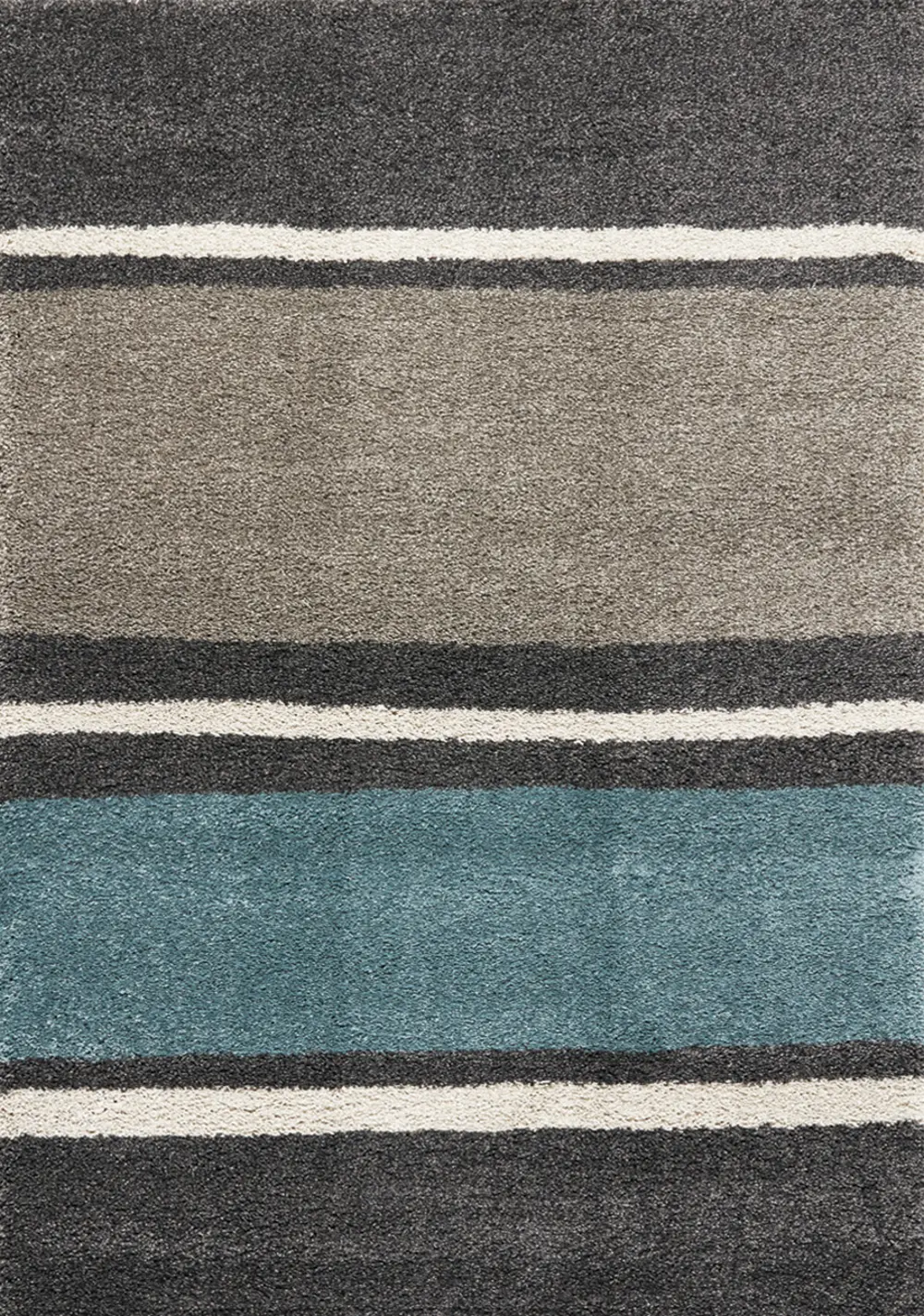 8 x 11 X-Large Striped Gray, Taupe and Teal Blue Rug - Maroq-1