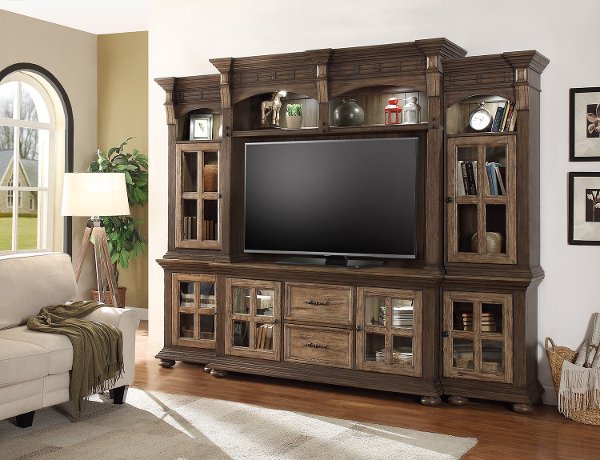 Entertainment Centers Wall Mounted Tv Rc Two Tone Brown 4 Piece Antique Entertainment Center Vintage