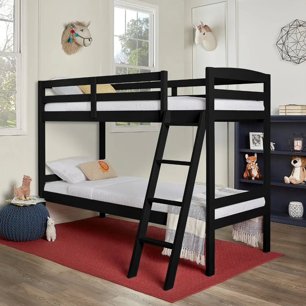 Black Twin-over-Twin Bunk Bed - Taylor-1