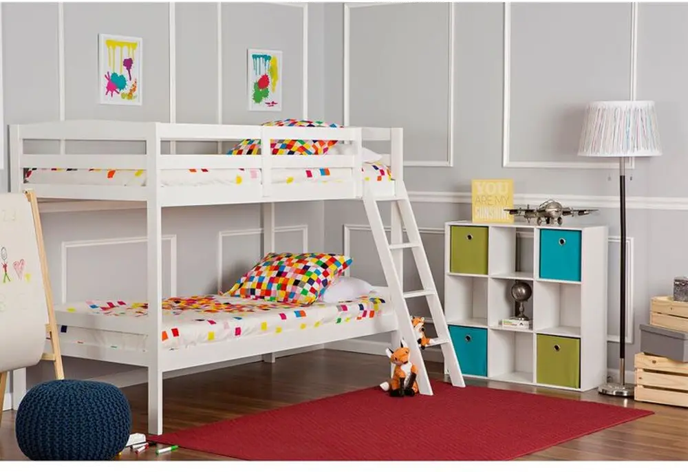 White Twin-over-Twin Bunk Bed - Taylor-1