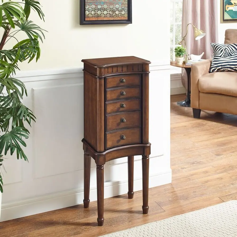 Walnut Jewelry Armoire - Grace-1