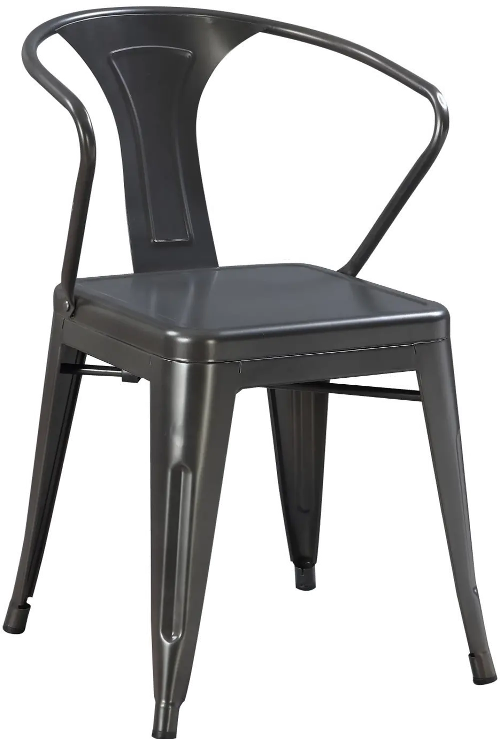 Gunmetal Gray Metal Dining Room Chair - Dakota-1