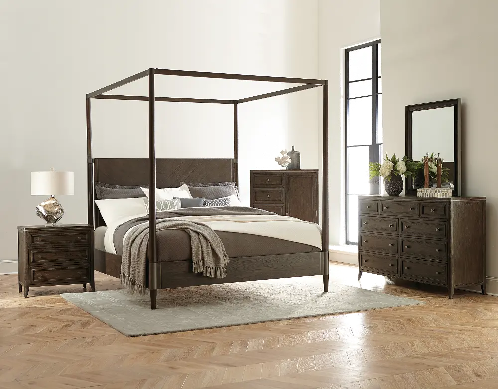 Modern Carbon Gray 4 Piece King Bedroom Set - Joelle-1