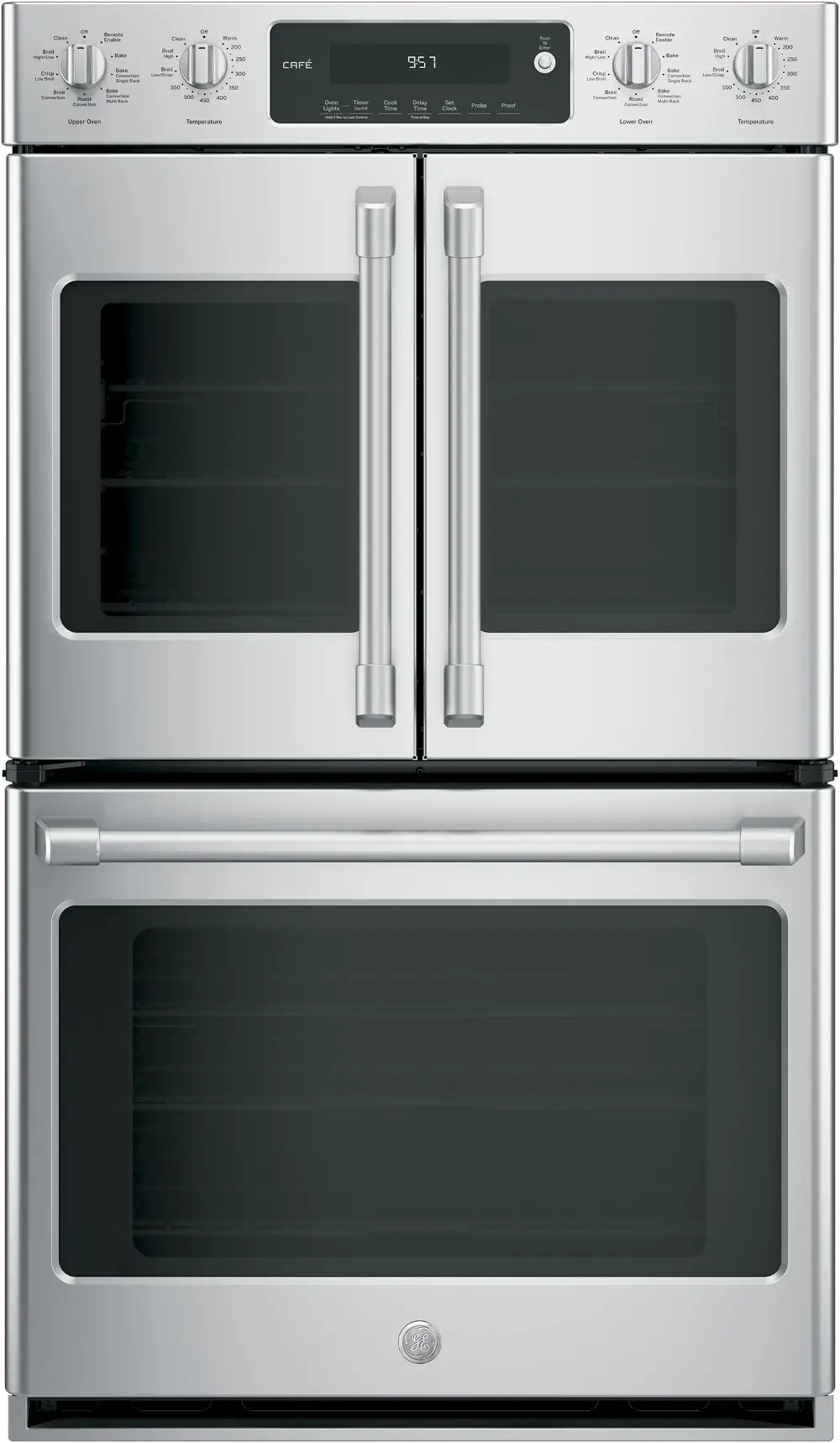 CT9570SLSS Cafe 30 Inch French Door Smart Double Wall Oven - 10 cu. ft. Stainless Steel-1