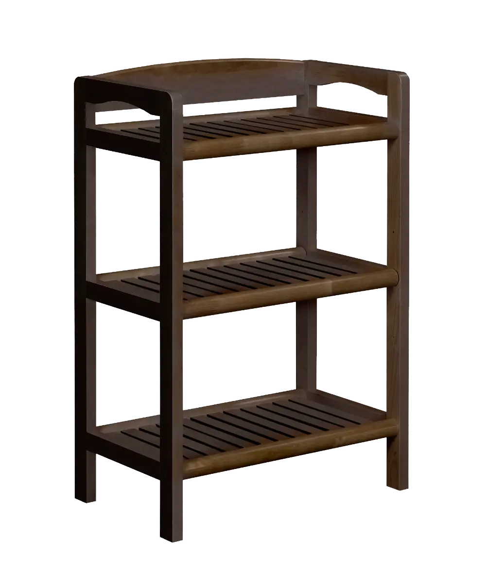 Espresso Solid Wood Low Bookcase-Media Tower-1