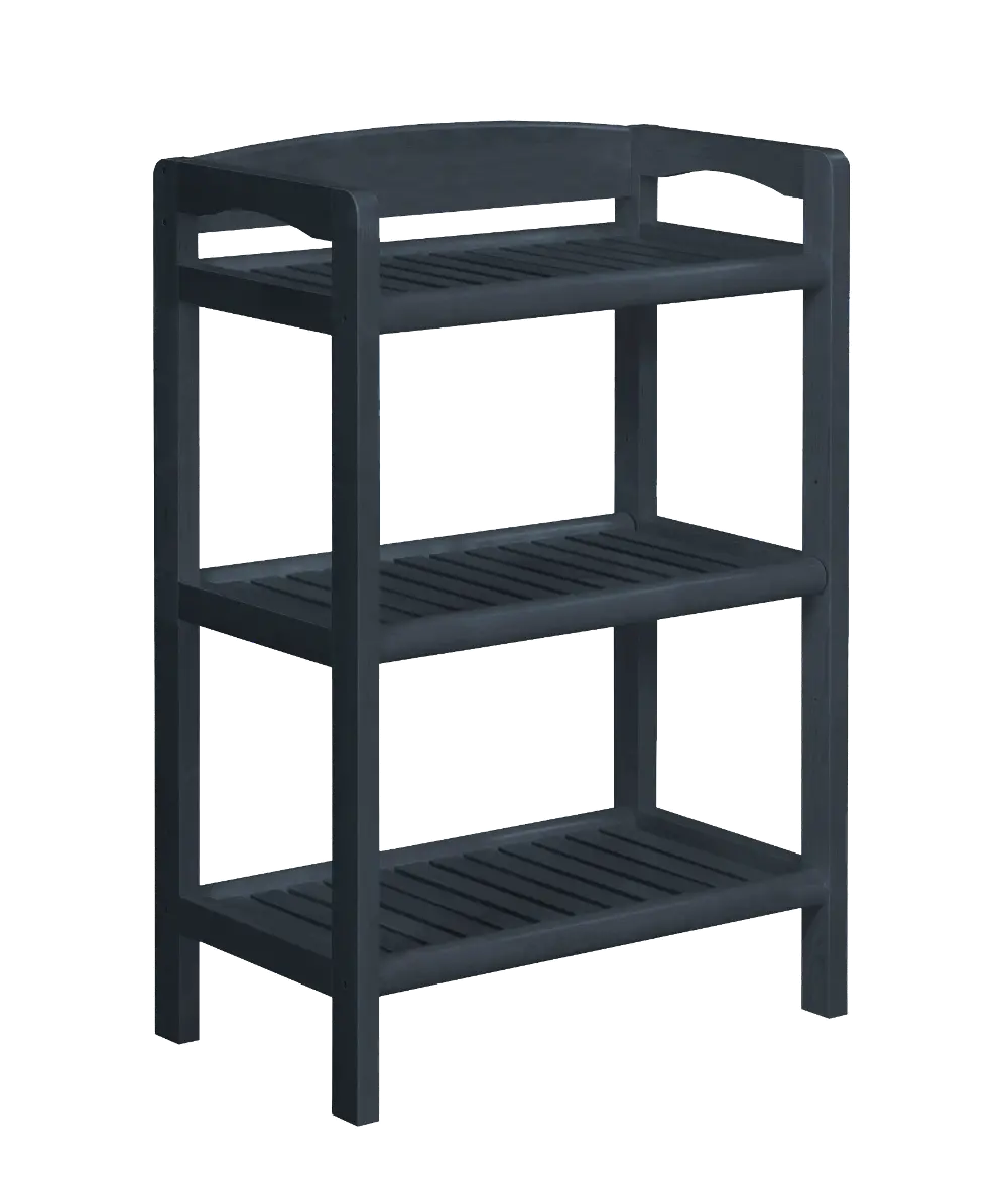 Graphite Solid Wood Low Bookcase-Media Tower-1