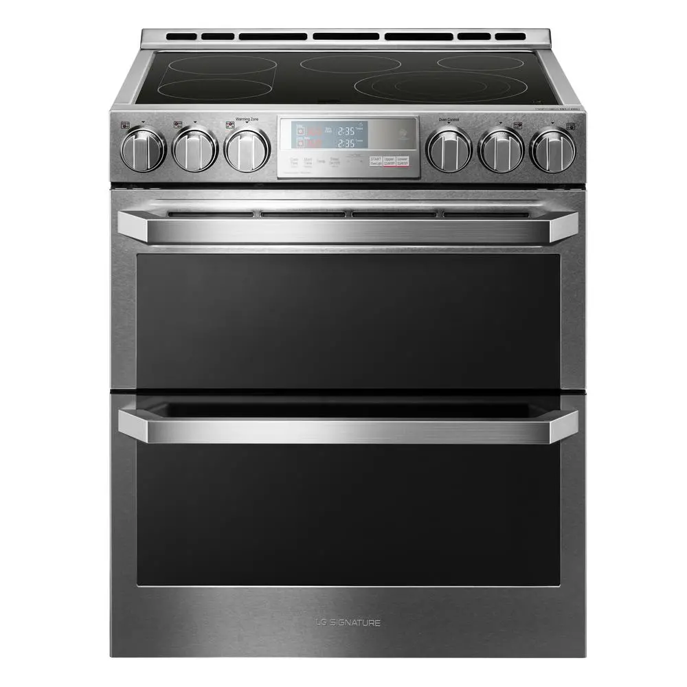 LUTE4619SN LG Signature Slide-in Electric Range with Double Oven - Textured Steel-1