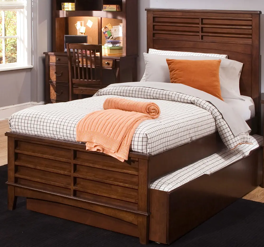 Classic Tobacco Brown Twin Bed - Chelsea Square-1
