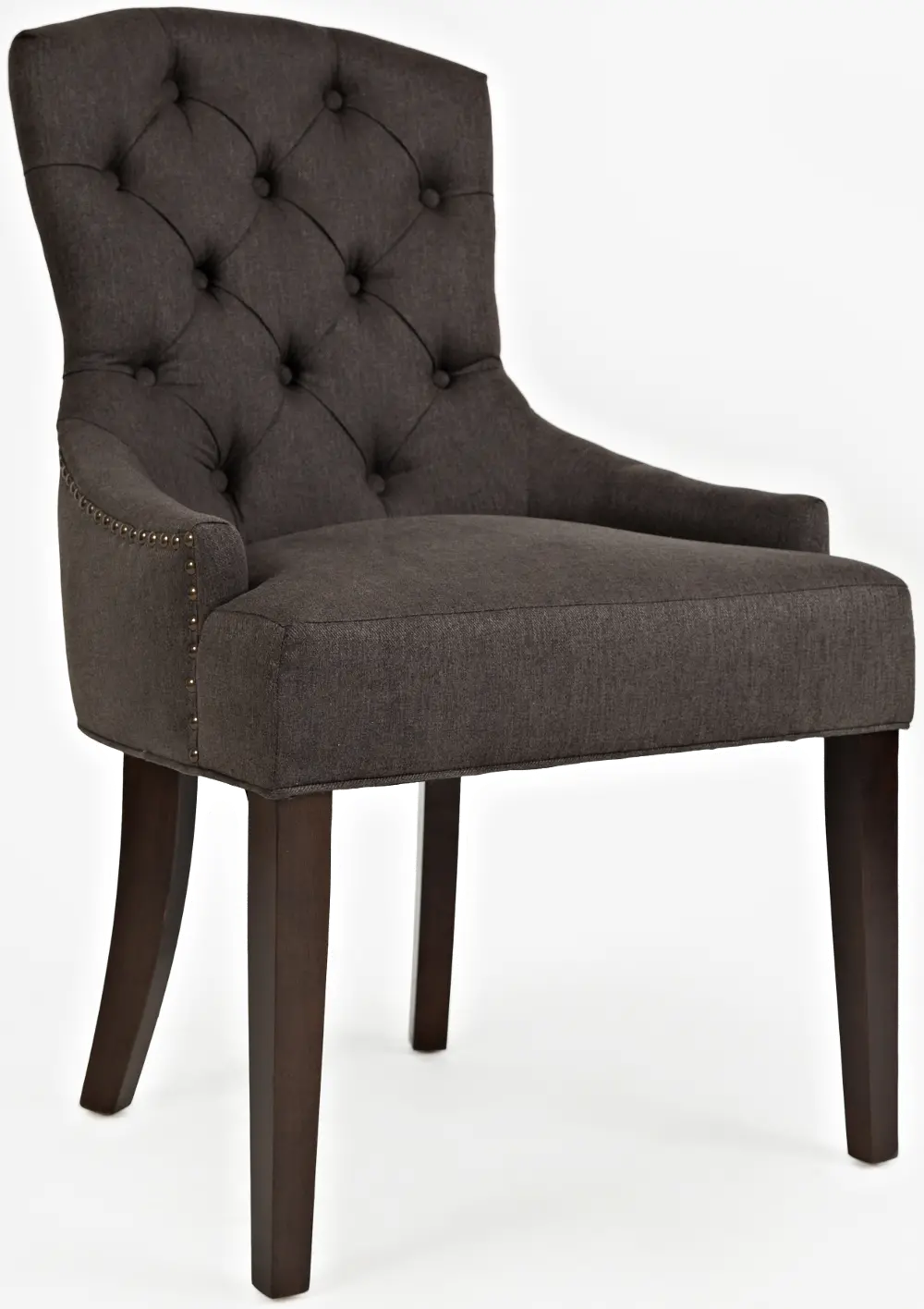 Charcoal Gray Button-Tufted Upholstered Dining Chair - Gramercy-1