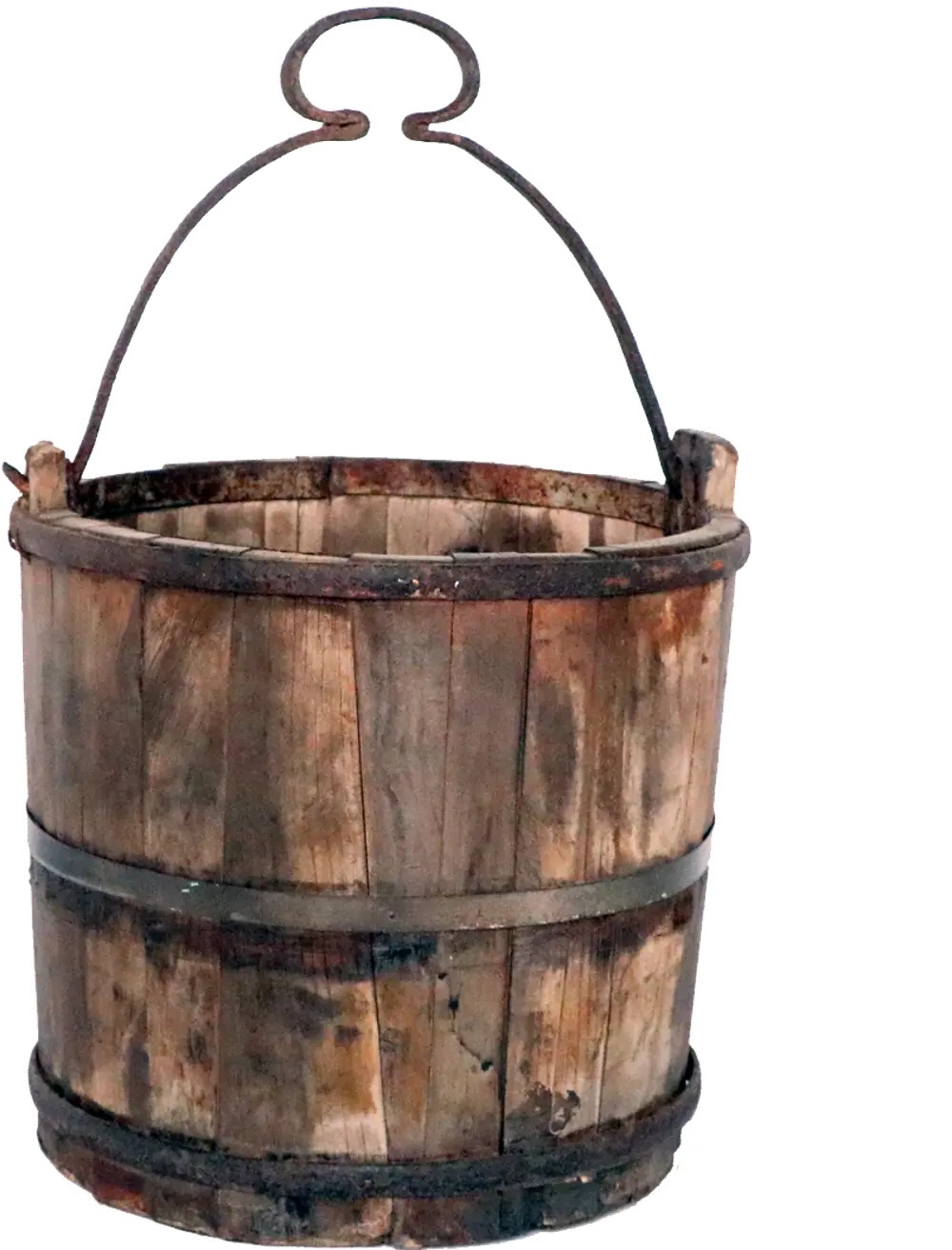 Wooden Well Bucket With Handle-1
