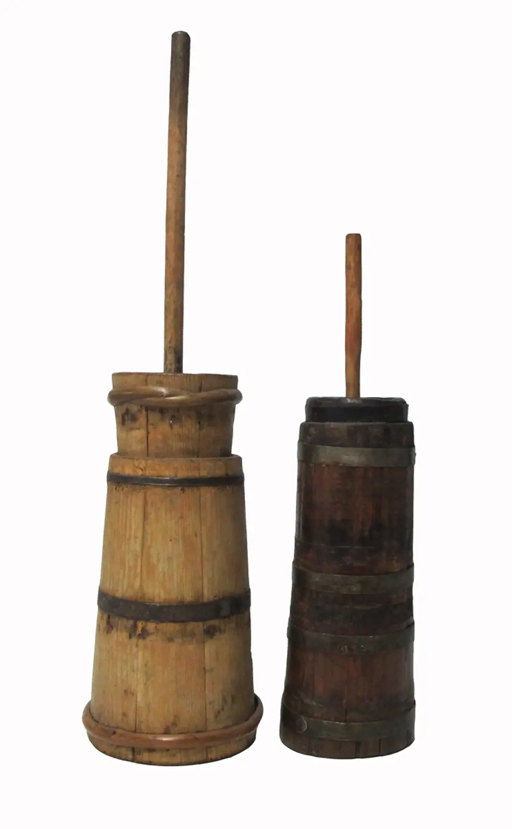 Assorted Wood Churn With Plunger-1