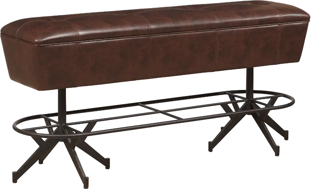 Brown Upholstered 30  Bar Bench - Conversation-1
