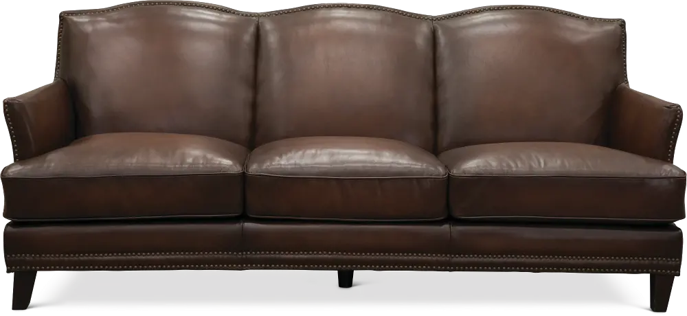 Traditional Brown Leather Sofa - Manchester-1