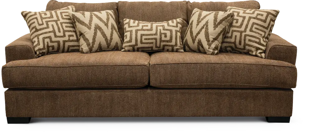 Casual Contemporary Walnut Brown Sofa - Renegade-1