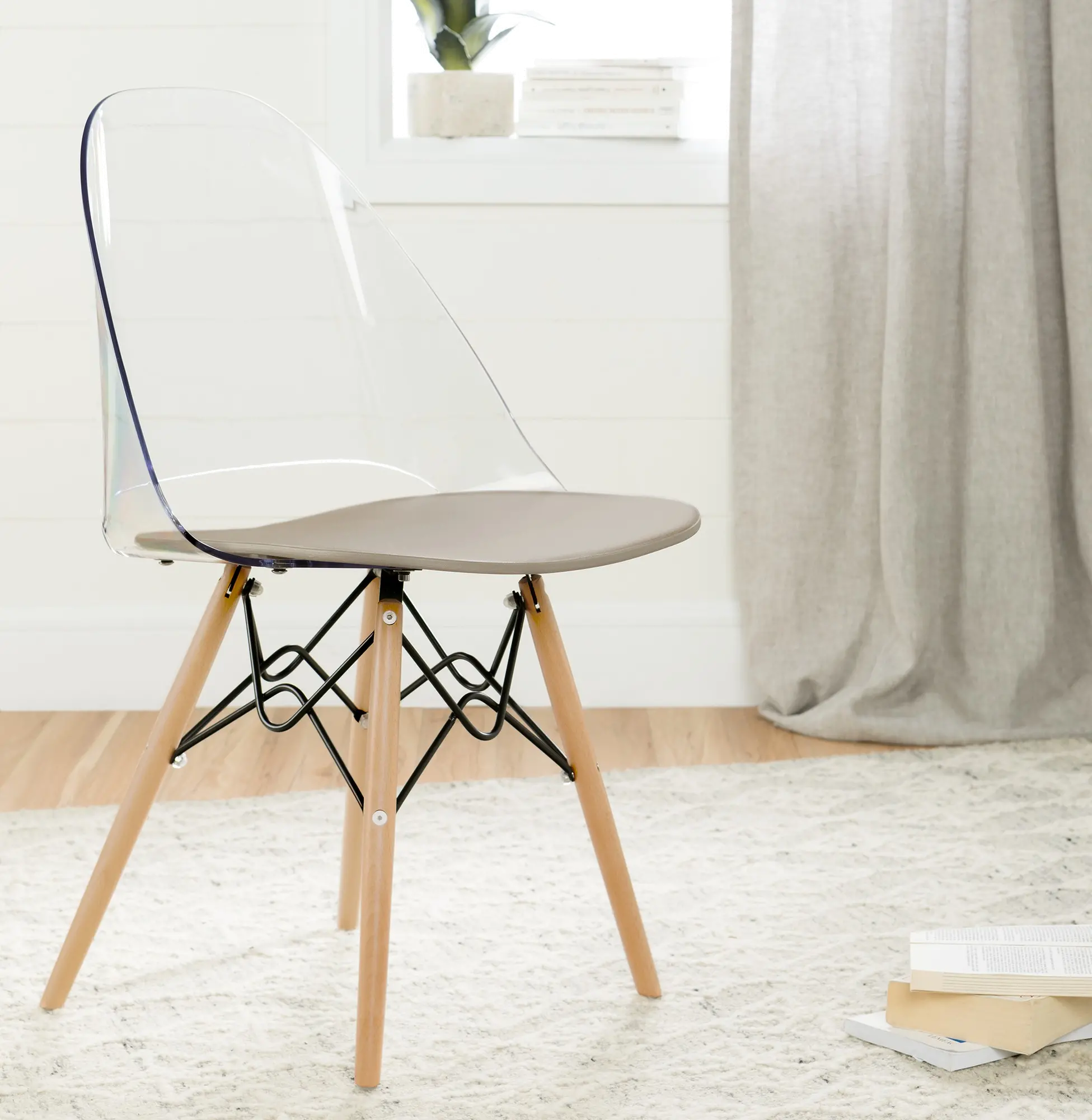 100276 Annexe Clear and Gray Eiffel Style Chair - South S sku 100276