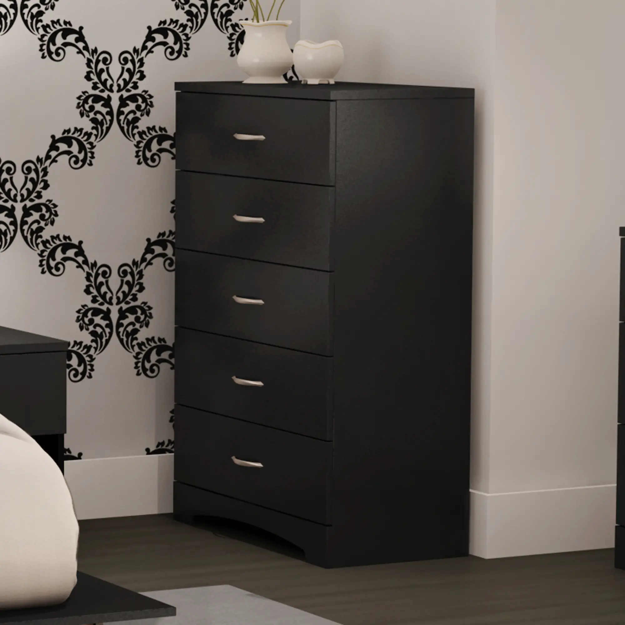 11279 Step One Black Tall Chest of Drawers - South Shore sku 11279
