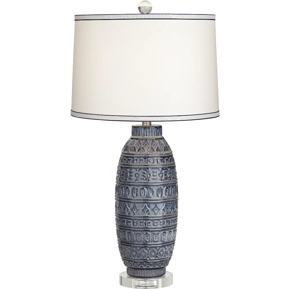 Dark Blue Ceramic Table Lamp - Cullen-1