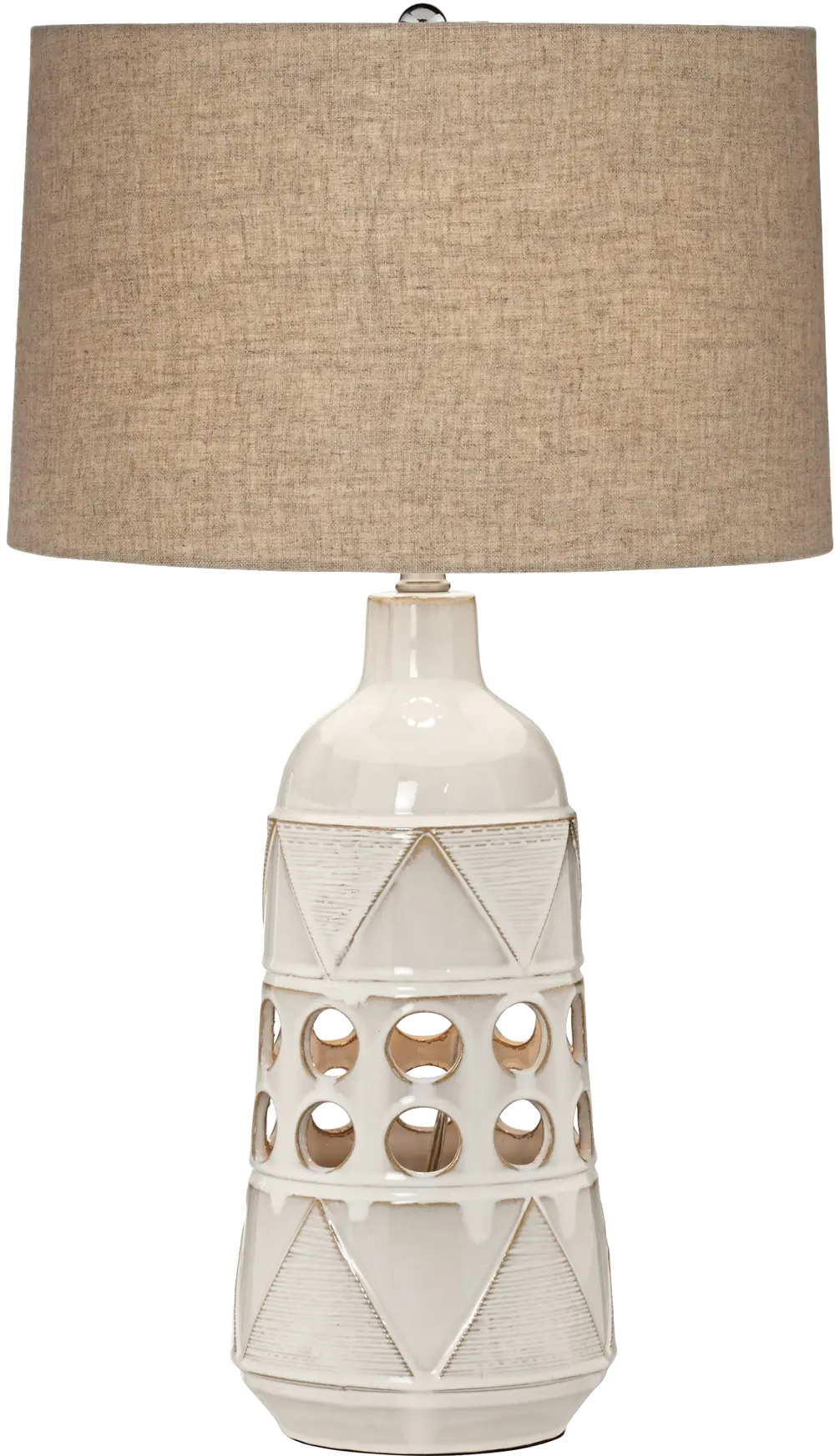 Beige Almond Ceramic Table Lamp - Kiowa-1