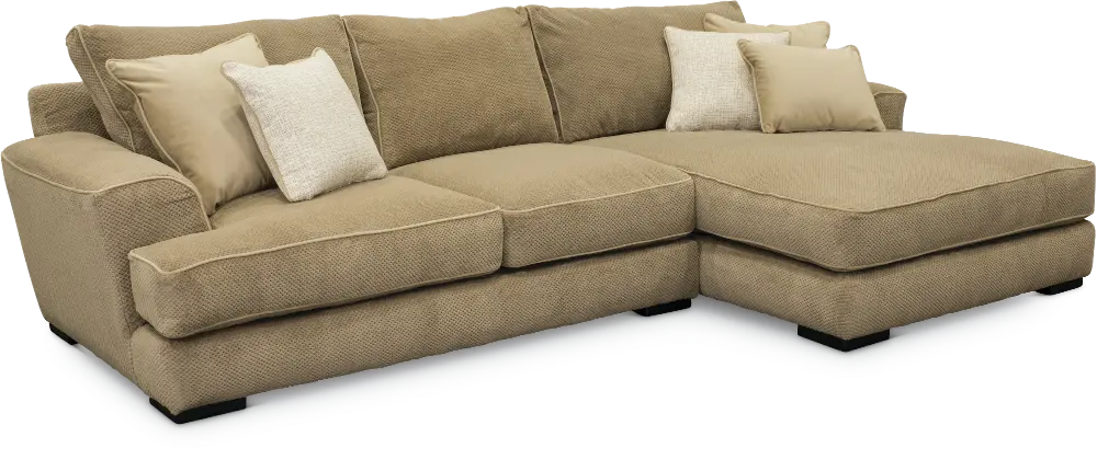 Beige 2 Piece Sectional Sofa with RAF Chaise - Baltic-1