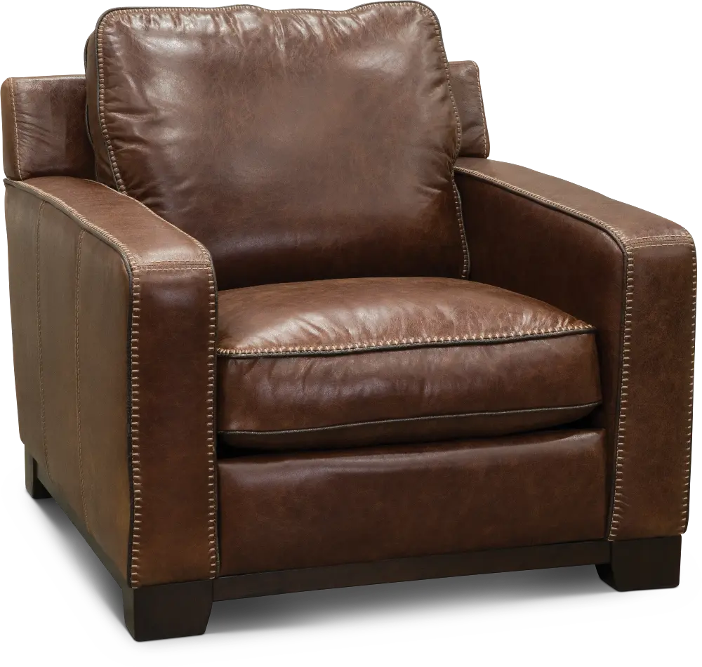 Casual Classic Sandalwood Brown Leather Chair - Pinkerton-1