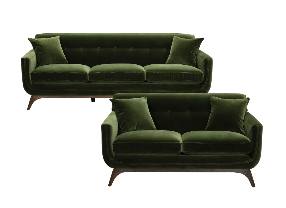 Modern Olive Green 2 Piece Living Room Set - Falkirk-1