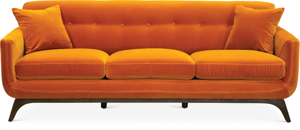 Mid Century Modern Amber Orange Sofa - Falkirk-1