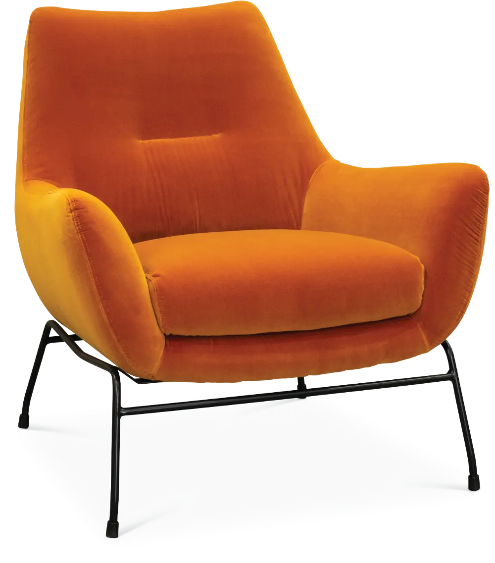 Falkirk Mid Century Modern Orange Accent Chair-1
