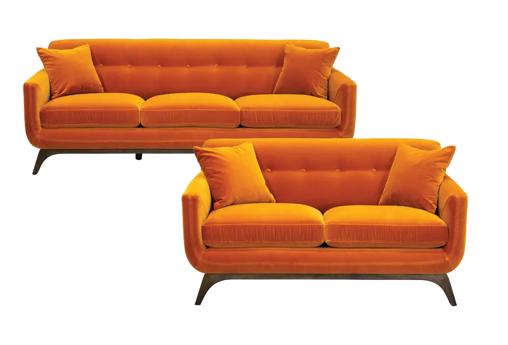 Amber Orange 2 Piece Living Room Set - Falkirk-1